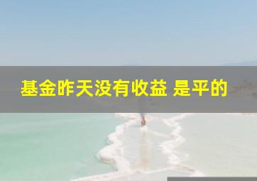 基金昨天没有收益 是平的